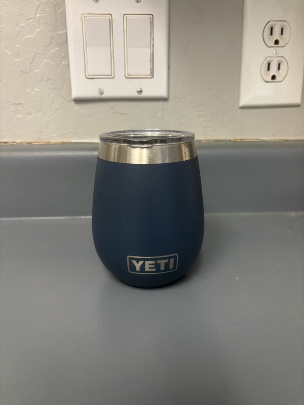 Yeti Navy Blue Insulated Wine Tumbler with Stainless Rim